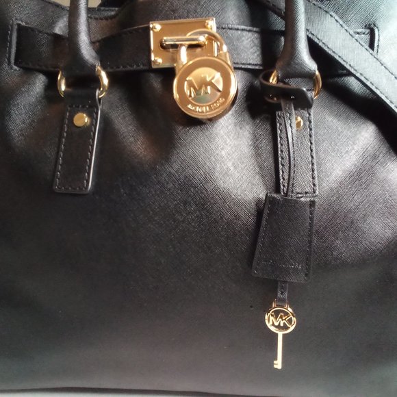 COPY - Michael kors hamelton satchel black stifano leather large. - Picture 10 of 16